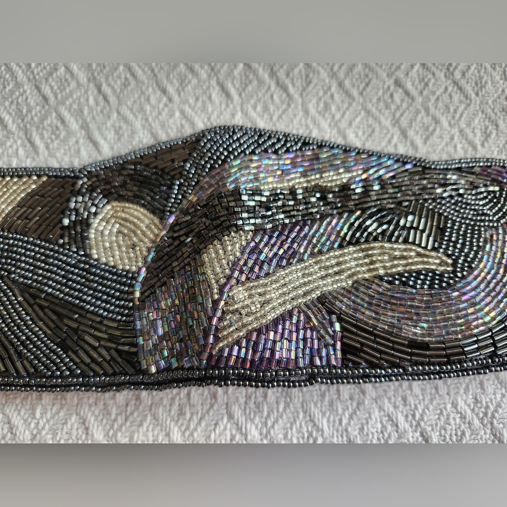 VINTAGE Women's Sparkly Beaded Belt | Velcro Closure. Size Large / XL.
